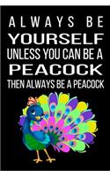 Always be yourself unless you can be a Peacock then always be a Peacock: Peacock journal, Peacock notebook Cute Journal / Notebook / Notepad / Diary, Gifts For Bird Lovers Notebook for Peacock lovers, Peacock gifts