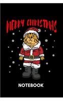 Merry Christmas - Notebook: Cute Cat in Santa Claus Dress