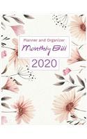 2020 Monthly Bill Planner and Organizer