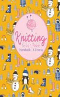 Knitting Graph Paper Notebook - 4: 5 Ratio: Knitters Journal, Knitting Design Grid, Knitting Graphs, Asymmetric Knitting Designs Pages, Cute Winter Skiing Cover