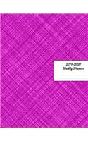 2019 - 2020 Weekly Planner: Matte Purple Crosshatch Cover January 2019 - December 2019 Daily Plan Days Set Goals Datebook Calendar Schedule