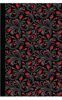 Sketchbook: Flowers and Buds (Gothic Red and Black) 6x9 - Blank Journal with No Lines - Journal Notebook with Unlined Pages for Drawing and Writing on Blank Paper