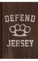 Defend Jersey Vintage Journal Notebook: Blank Lined Ruled for Writing 6x9 120 Pages