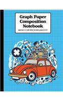 Graph Paper Composition Notebook Quad Rule 5x5 Grid Paper - 150 Sheets (Large, 8.5 x 11"): Rock Tour Bug