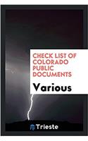 Check List of Colorado Public Documents