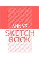 Anna's Sketchbook: Personalized red sketchbook with name: 120 Pages