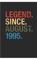 Legend August 1995: Blank Lined Notebook / Journal (6 X 9) - August Birthday Gift and August Anniversary Gift