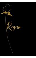 Regan: Personalized Writing Journal for Women - Elegant Black and Gold