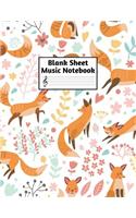 Blank Sheet Music Notebook: Easy Blank Staff Manuscript Book Large 8.5 X 11 Inches Musician Paper Wide 12 Staves Per Page for Piano, Flute, Violin, Guitar, Trumpet, Drums, Cell