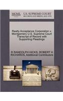 Realty Acceptance Corporation V. Montgomery U.S. Supreme Court Transcript of Record with Supporting Pleadings