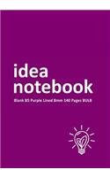 Idea Notebook Blank B5 Purple Lined 8mm 140 Pages BULB