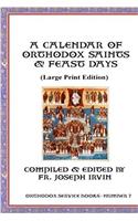 A Calendar of Orthodox Saints & Feast Days