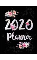 2020 Planner Weekly Monthly Flowers White