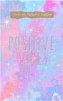 Postitive Vibes Space Colorful Internet Password Logbook