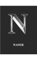 Nasir: 2 Year Weekly Planner with Note Pages (24 Months) - Silver Effect Personalized Custom Letter N Initial First Name - 2020 - 2021 - Week Planning - Mo