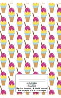 My First Journal A Youth Journal with Prompts 6"x9" 150 Pages: Triple Scoop Sundae Waffle Cone Fantasy Cover Design