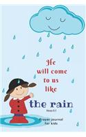 Prayer Journal for Kids: 90 Days of Praise and Thanks with Prompts - 3 Month Guide Cute Girl with Rain Design