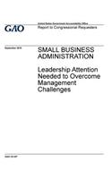 Small Business Administration, leadership attention needed to overcome management challenges: report to congressional requesters.