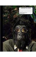 Gorilla in Glasses & Suit Composition Notebook Graph Paper - 200 Pages / 100 Sheets, 8-1/2" x 11"