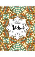 Notebook: : Journal Notebook Diary (4 inside patterns): Lined, Dot Grid, Line Grid, Blank No Lined, Total 120 pages, size 8" x 10", (Mandala Color Cover)