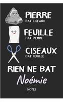 Rien ne bat Noémie - Notes: Noms Personnalisé Carnet de notes / Journal pour les filles et les femmes. Kawaii Pierre Feuille Ciseaux jeu de mots. Fournitures scolaires, premier