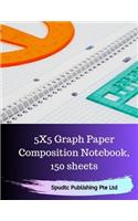 5X5 Graph Paper Composition Notebook, 150 sheets
