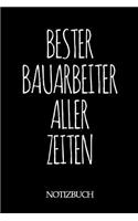 Bester Bauarbeiter Aller Zeiten Notizbuch: A5 auf 120 Seiten I kariert I Skizzenbuch I super zum Zeichnen oder notieren I Geschenkidee für die Liebsten I Format 6x9 I Geschenk