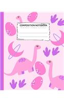 Composition Notebook: Pink Dinosaur Egg Notebook Wide Ruled Paper - Blank Lined Subject Workbook For Kids, Teens, Students, Girl, Teachers To School, Home, College