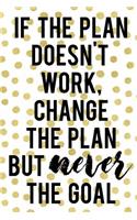If the Plan Doesn't Work, Change the Plan But Never the Goal: Productivity Journal an Undated Goal Year Planner Take Action Set Goals Monthly Checklist Dots