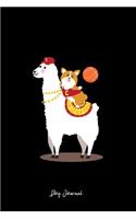 Corgi Dog Llama Journal: Dot Grid Journal - Corgi Dog With A Llama With Basketball Elements Cute Animal Gift Idea - black Dotted Diary, Planner, Gratitude, Writing, Travel, 