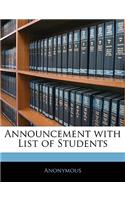 Announcement with List of Students