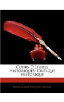 Cours D'Tudes Historiques