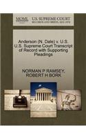 Anderson (N. Dale) V. U.S. U.S. Supreme Court Transcript of Record with Supporting Pleadings