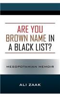 Are You Brown Name in a Black List? Mesopotamian Memoir