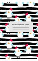 Baby Chicken Theme Wide Ruled Line Paper