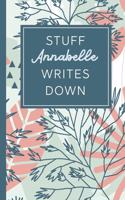 Stuff Annabelle Writes Down: Personalized Journal / Notebook (6 x 9 inch) STUNNING Tropical Teal and Blush Pink Pattern