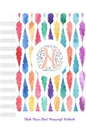 N Blank Music Sheet Manuscript Notebook