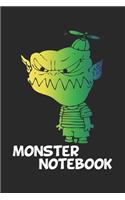 Monster Notebook: Notebook for Alien Ufo & Monster Fans - Gift Idea - checkered - A5 - 120 pages