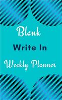 Blank Write In Weekly Planner (Light Blue Abstract Art)