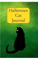 Halloween Cat Journal: 133 Notebook Lined Softcover Journal, College Ruled Composition Notebook (6x9, 133 Pages), Green(2 Scare)