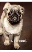 Notebook: Pug Dog Notebook Homework Book Notepad Notebook Composition Jotter and Journal Diary Planner Gift