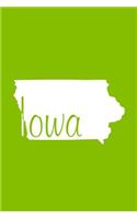 Iowa - Lime Green Lined Notebook with Margins: 101 Pages, Medium Ruled, 6 x 9 Journal, Soft Cover