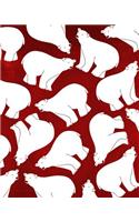Chalkboard Bullet Dot Grid Journal - Polar Bears (Red)