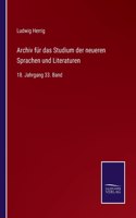 Archiv für das Studium der neueren Sprachen und Literaturen