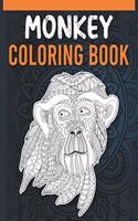 Monkey Coloring Book: Monkey Coloring Book for Adults with Stress Relieving Mandala Designs, Get Well Soon Gifts Monkey