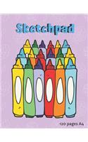 A4 Sketch Pad: 8.5inx11in 120 Blank Pages