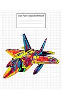 Graph Paper Composition Notebook: Quad Ruled 5 Squares Per Inch, 110 Pages, Jet Fighter Army Plane Cover, 8.5 X 11 Inches / 21.59 X 27.94 CM