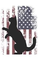Blank Sheet Music Notebook: American Flag Cat Cute Musical Journal Staff Paper Musicians Manuscript Songwriting 8.5x11 with 108 Pages Each with 9 Staves