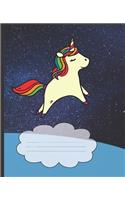 Pretty Cute Unique Unicorn Lovers Blank Composition Notebook: (2 Cool Covers: Blank Lined School Notebook)