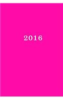 2016: Kalender/Terminplaner: 1 Woche auf 2 Seiten, Format ca. A5, Cover pink